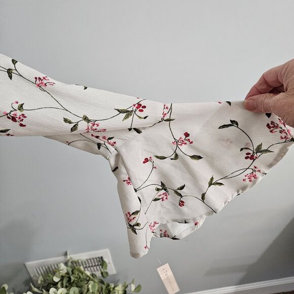 New Tempted Los Angeles Womens XL Cardigan Floral Long Bell Sleeve Kimono - Picture 6 of 14